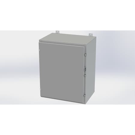 Saginaw Control & Engineering Clamps with Padlock Hasp Electrical Enclosures, 30 in H, 16 in D, 24 in W, NEMA 4, Carbon Steel SCE-30H2416LP